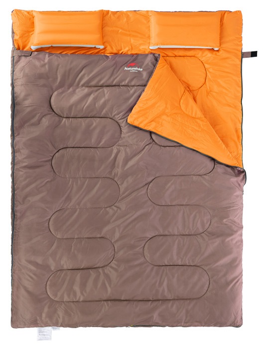 Двойной спальный мешок Naturehike с подушками (Оранжевый 185 )